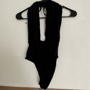Black low cut bodysuit